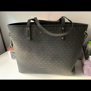 Michael kors black tote with grey Mk